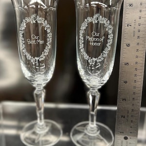 Our Matron of Honor and Our Bestman Toasting glasses, Precious Moments, Brand New, Never used