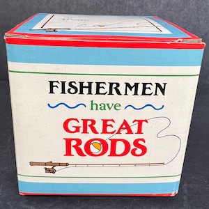 Humorous Fishing Coffee cup, Fisherman have great Rods, Coffee Mug, Vintage, Brand New, by Papel