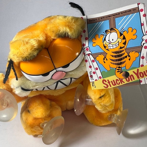 Garfield stuck on you II, Plush, Vintage, Brand New, Never Used, Pristine Condition, Ages 3 and up, suction cups