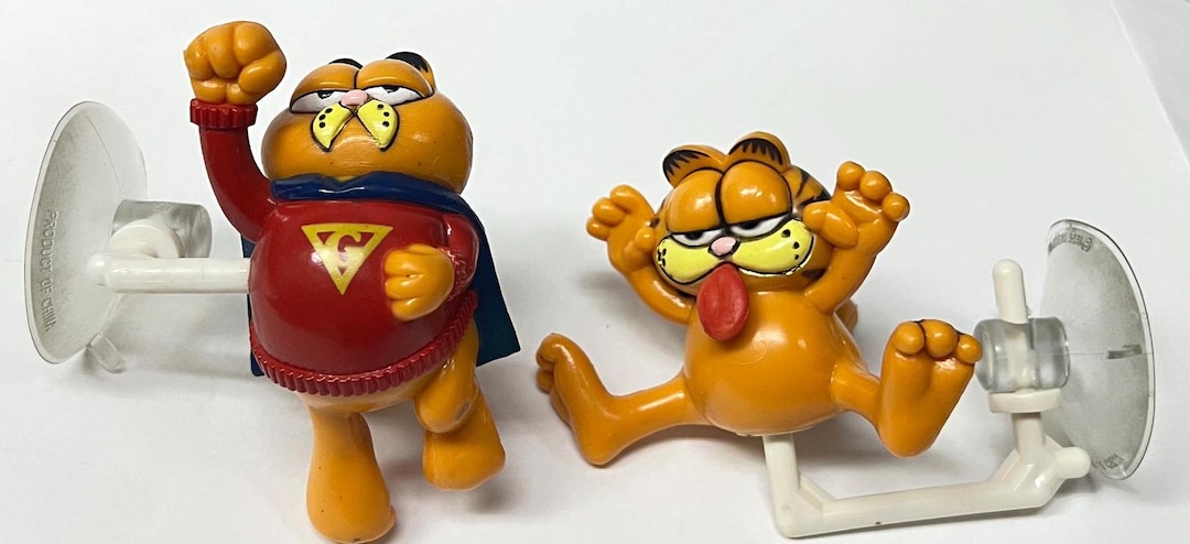 吸盤付きガーフィールド、2種類、ヴィンテージ、新品、未使用、対象