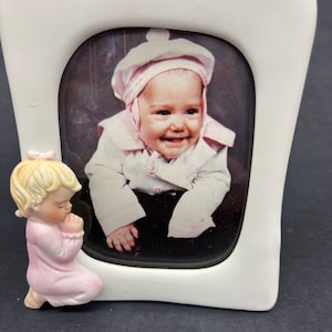 Fotolijst biddend meisje, vintage uit de jaren 80, gloednieuw