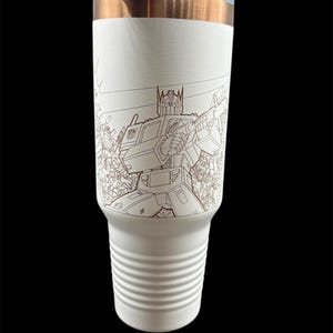 Transformers Travel Mug with Handle | Laser-Etched Transformers Battle Scene | Straw Included | Dishwasher Safe | Polar Camel image 6