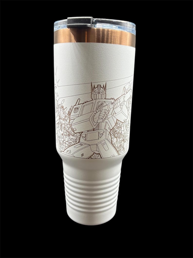 Transformers Travel Mug with Handle | Laser-Etched Transformers Battle Scene | Straw Included | Dishwasher Safe | Polar Camel image 6