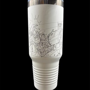 Transformers Travel Mug with Handle | Laser-Etched Transformers Battle Scene | Straw Included | Dishwasher Safe | Polar Camel image 7
