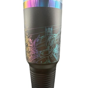 Transformers Travel Mug with Handle | Laser-Etched Transformers Battle Scene | Straw Included | Dishwasher Safe | Polar Camel image 5