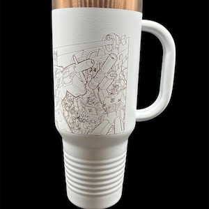 Transformers Travel Mug with Handle | Laser-Etched Transformers Battle Scene | Straw Included | Dishwasher Safe | Polar Camel image 9