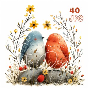 Easter Gouache Clipart - 40 High Quality JPG - Digital Planner, Junk Journaling, Watercolor, Wall Art, Commercial Use, Digital Download, Mug