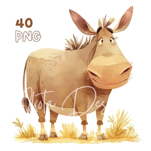 Farm Animals Clipart - 40 High Quality PNGs - Digital Planner, Junk Journaling, Watercolor, Wall Art, Commercial Use, Mugs, Sublimation
