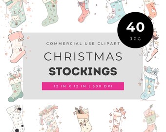 Images clipart de bas de Noël, ensemble de chaussettes de Noël pastel (PNG), pack d'illustrations aquarelles festives et mignonnes, décorations de Noël chaleureuses pour les loisirs créatifs
