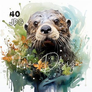 Tiere-Sammlung Clipart - 40 hochwertige JPGs - Digitaler Planer, Junk Journaling, Aquarell, kommerzielle Nutzung, digitaler Download, Tassen