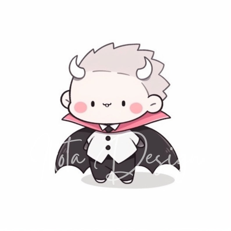 Little Vampire Clipart Bundle, Cute Halloween Dracula Kids Jpg Set ...