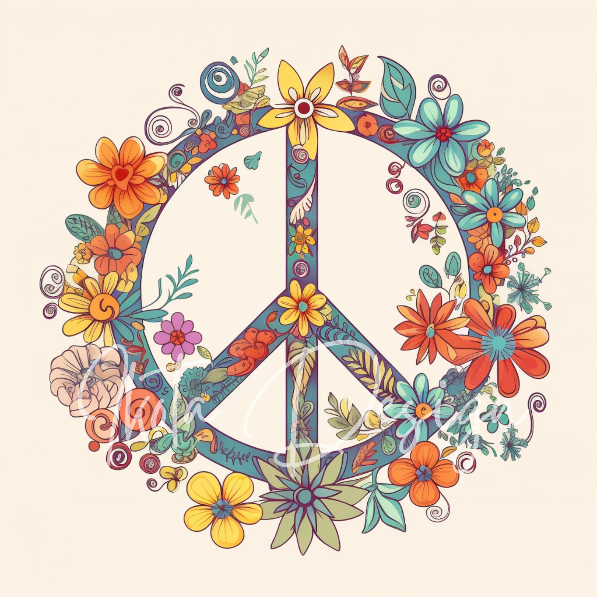 Peace Sign Clipart 40 High Quality Digital Planner Junk Journaling 