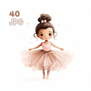 Ballerina Clipart - 40 JPG de haute qualité - Planificateur numérique, Junk Journaling, Minimaliste, Art mural, Utilisation commerciale, Téléchargement numérique, Tasses