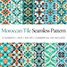 Moroccan Tile Digital Papers, Moroccan Tile Seamless Repeat Pattern ...