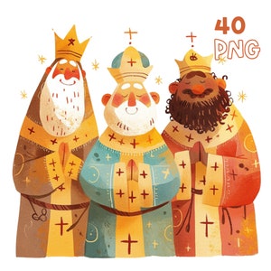 Three Wisemen - 40 High Quality PNG - Digital Planner, Junk Journaling, Watercolor, Wall Art, Commercial Use, Digital Download, Christmas