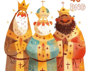 Three Wisemen - 40 High Quality PNG - Digital Planner, Junk Journaling, Watercolor, Wall Art, Commercial Use, Digital Download, Christmas
