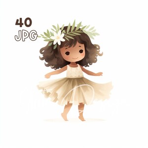 Hula Dancer Clipart - 40 hoge kwaliteit JPG's - Digitale Planner, Junk Journaling, Minimalistisch, Muurkunst, Commercieel Gebruik, Digitale Download
