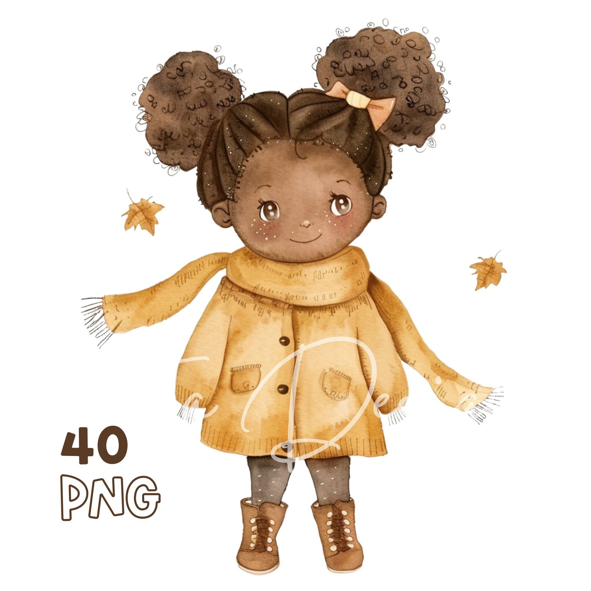 Fall Kids Clipart - 40 High Quality PNGs - Digital Planner, Junk Journaling, Nursery, Wall Art, Commercial Use, Digital Download, Mugs