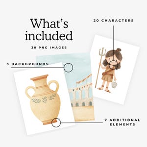Ancient Rome Clipart Bundle, Gladiator Illustration PNG, Roman Market Scene Art, Senator Mosaic Design, History Children Book Download image 3