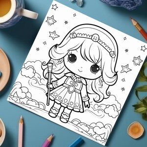 55 Cute Princess Coloring Pages, A4 Printables, Fun Activities, Coloring Sheets, PDF, DIGITAL imagen 2