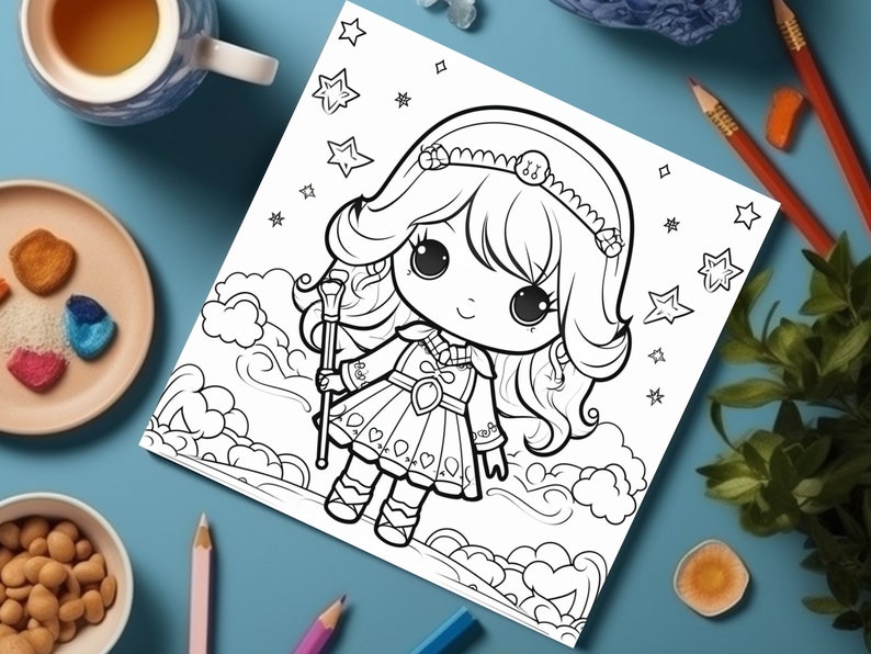 55 Cute Princess Coloring Pages, A4 Printables, Fun Activities, Coloring Sheets, PDF, DIGITAL imagen 2