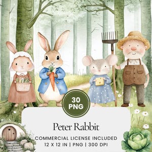 The Tale of Peter Rabbit - 30 PNG - Planejador digital, Junk Journaling, Arte de parede, Uso comercial, Sublimação, Scrapbooking, Cartões, Cena, Caneca