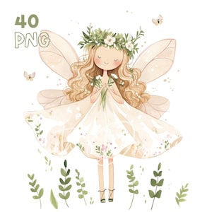 Forest Fairy Clipart - 40 PNGs van hoge kwaliteit - Digitale Planner, Junk Journaling, Aquarel, Muurkunst, Commercieel Gebruik, Digitale Download, Mokken