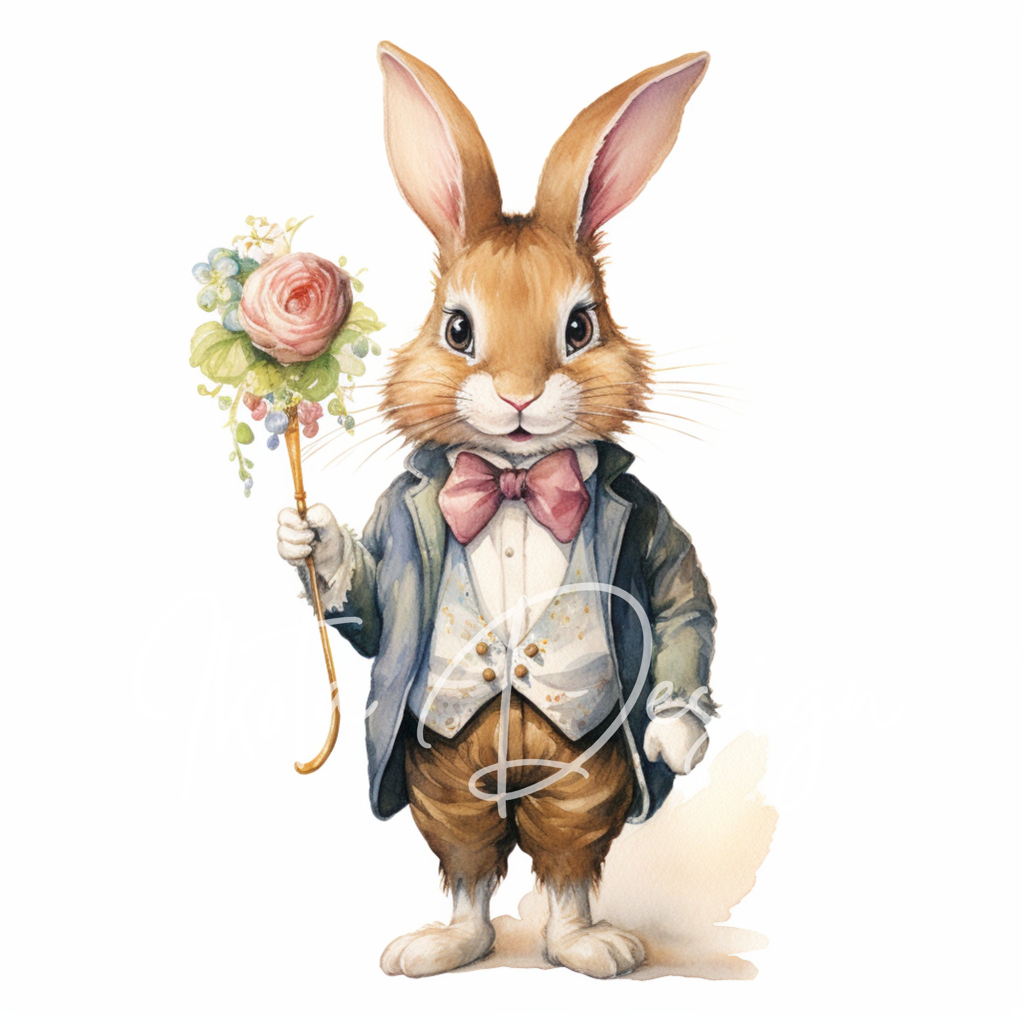 Fancy Bunny Clipart 40 High Quality Jpgs Digital Planner, Junk ...
