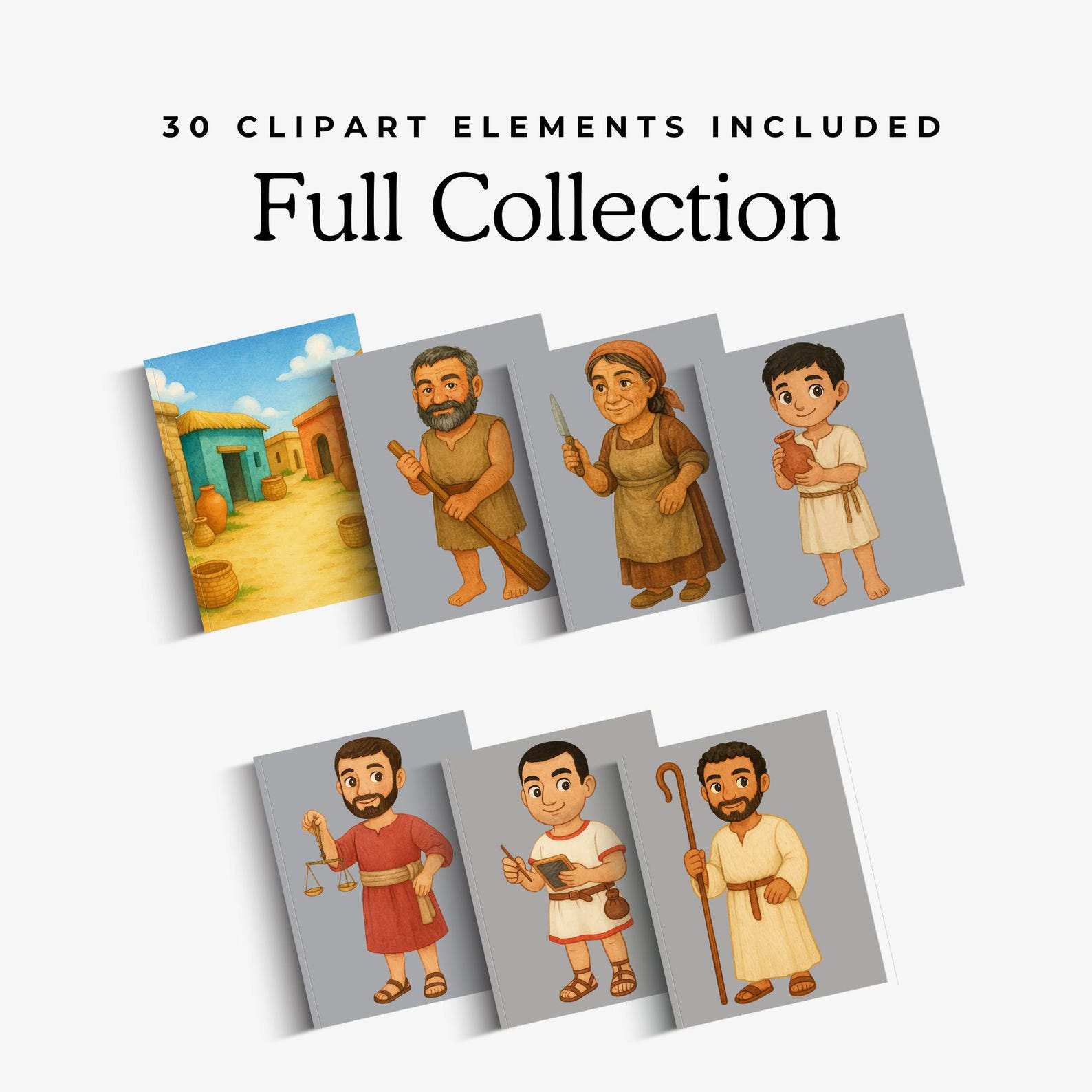 Calling of the First Disciples Bible Stories Watercolor Clipart Bundle ...
