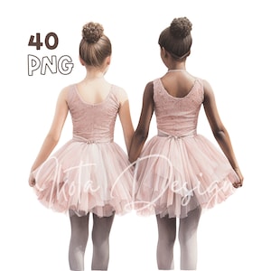 Ballerina Friends Clipart - 40 PNG de haute qualité - Planificateur numérique, Junk Journaling, Wall Art, Utilisation commerciale, Téléchargement numérique, Tasses, Décor