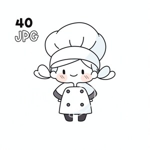Little Chef Clipart - 40 JPG di alta qualità - Pianificatore digitale, Junk Journaling, Wall Art, Uso commerciale, Download digitale, Tazze, Abbigliamento