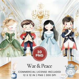 Clipart Guerre et Paix - 30 PNG - Agenda numérique, journal intime, autocollants, usage commercial, sublimation, scrapbooking, livres, tasses, cartes