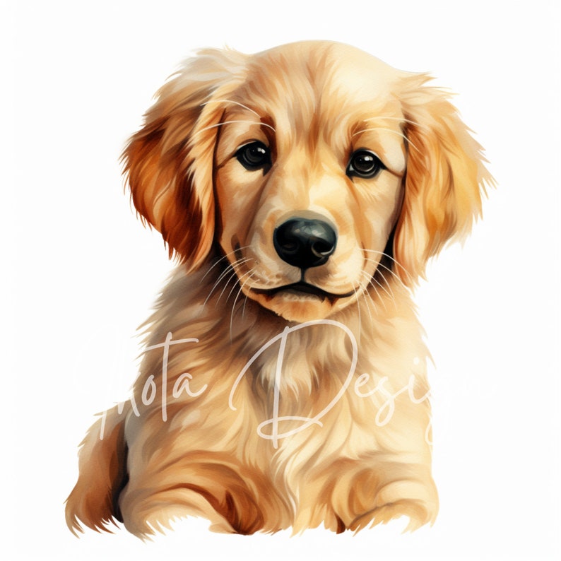 Golden Retriever Puppy Clipart 40 High Quality Jpgs Digital Planner