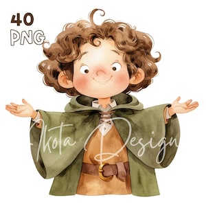 Witch & Warlock Clipart - 40 PNGs van hoge kwaliteit - Digitale Planner, Junk Journaling, Aquarel, Muurkunst, Commercieel Gebruik, Digitale Download
