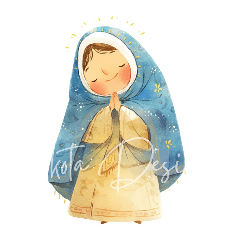 Holy Mary Clipart Bundle PNG, Catholic Marian Art Set, Praying Virgin ...