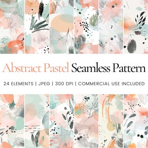 Abstract Pastel Seamless Repeat Pattern, Digital Papers, Background, Tumbler Wrap, Printable, Commercial Use Digital Paper, Mugs, Apparel