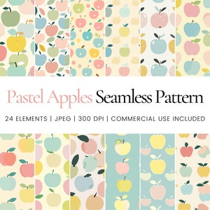 Pastel appels naadloos herhaal patroon, digitaal papier, achtergrond, tuimelaar wrap, afdrukbaar, commercieel gebruik digitaal papier, mok, decor van het huis