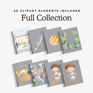 Ancient Rome Clipart Bundle, Gladiator Illustration PNG, Roman Market Scene Art, Senator Mosaic Design, History Children Book Download image 5