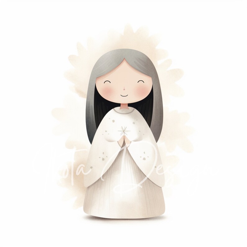 Holy Mary Clipart Bundle Airy Christian Art, Catholic Printable Set ...