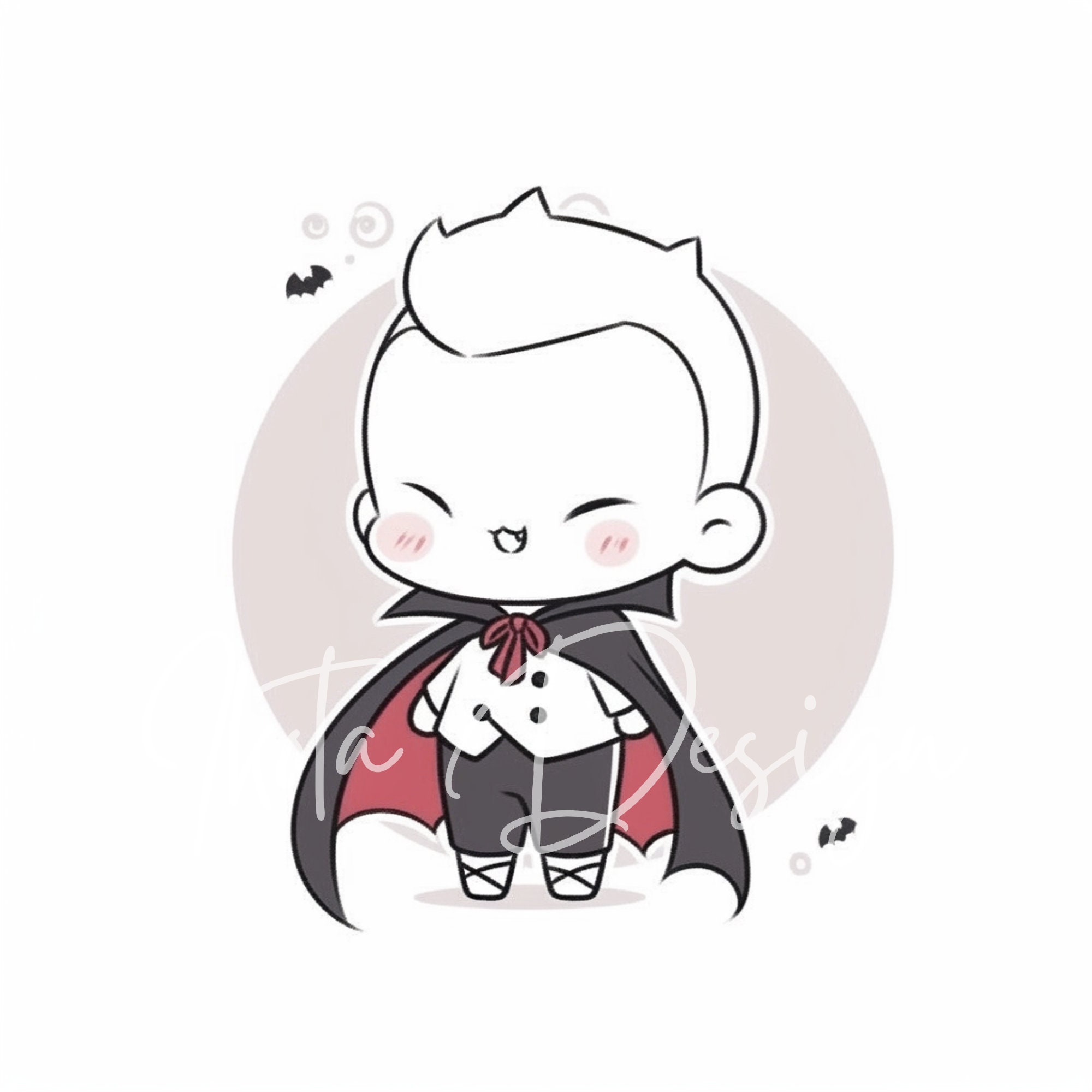 Little Vampire Clipart Bundle, Cute Halloween Dracula Kids Jpg Set ...