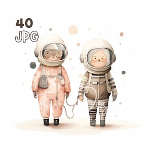 Astronaut Grandmas Clipart - 40 High Quality JPGs - Digital Planner, Junk Journaling, Wall Art, Commercial Use, Digital Download, Mugs