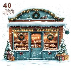 Christmas Shop Clipart - 40 High Quality JPGs - Digital Planner, Junk Journaling, Wall Art, Commercial Use, Sublimation, Scrapbook, Mugs