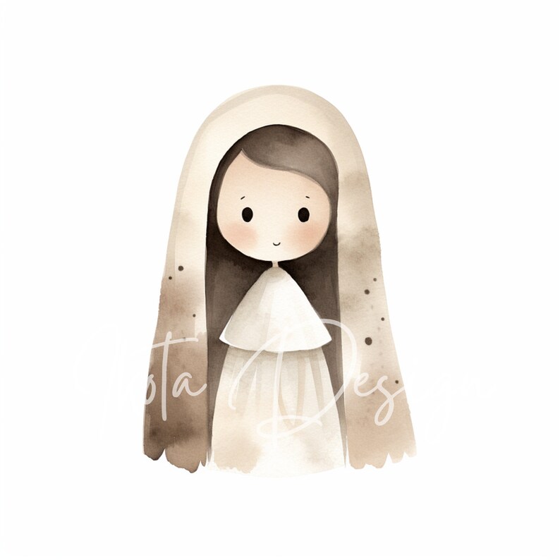 Holy Mary Clipart Bundle Airy Christian Art, Catholic Printable Set ...