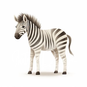 Zebra Clipart - 40 High Quality JPGs - Digital Planner, Junk Journaling, Minimalistic, Commercial Use, Digital Download, Mugs, Nursery
