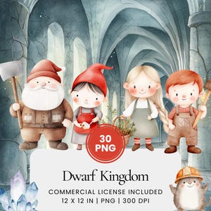 Underground Dwarf Kingdom Clipart - 30 PNG - Planejador digital, Junk Journaling, Arte de parede, Uso comercial, Sublimação, Scrapbooking, Cartões