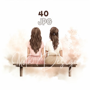Beste vrienden clipart-40 hoge kwaliteit JPG-digitale planner, junk journaling, kunst aan de muur, commercieel gebruik, digitale download, mokken, kleding