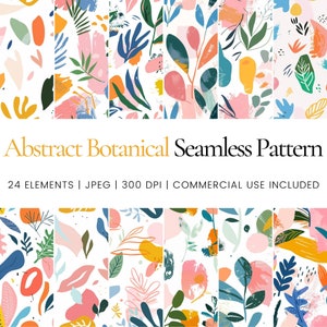 Abstraktes botanisches nahtloses Wiederholungsmuster, digitales Papier, Hintergrund, Tumbler Wrap, druckbar, kommerzielle Nutzung, Tassen, Home Decor, Journal