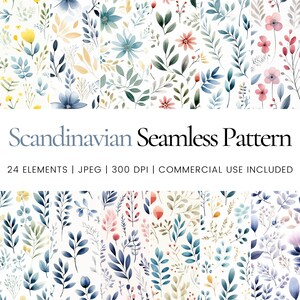 Scandinavian Seamless 12 x 12 Digital Paper Pack, Scrapbook Paper, Journals, Backing Paper, Tumbler Wrap, Sublimation, Card Making, Craft