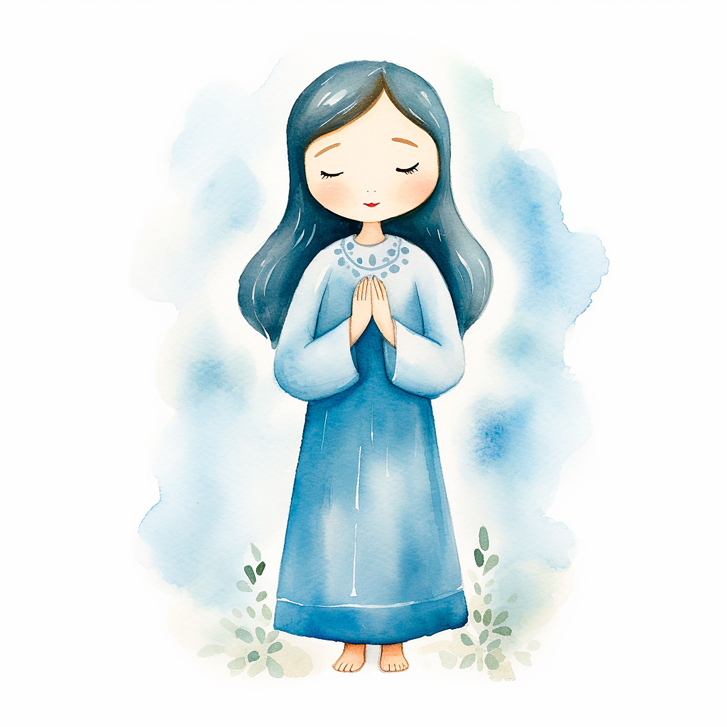 Virgin Mary Clipart Bundle, Holy Mother Printable Christian Art, Marian ...