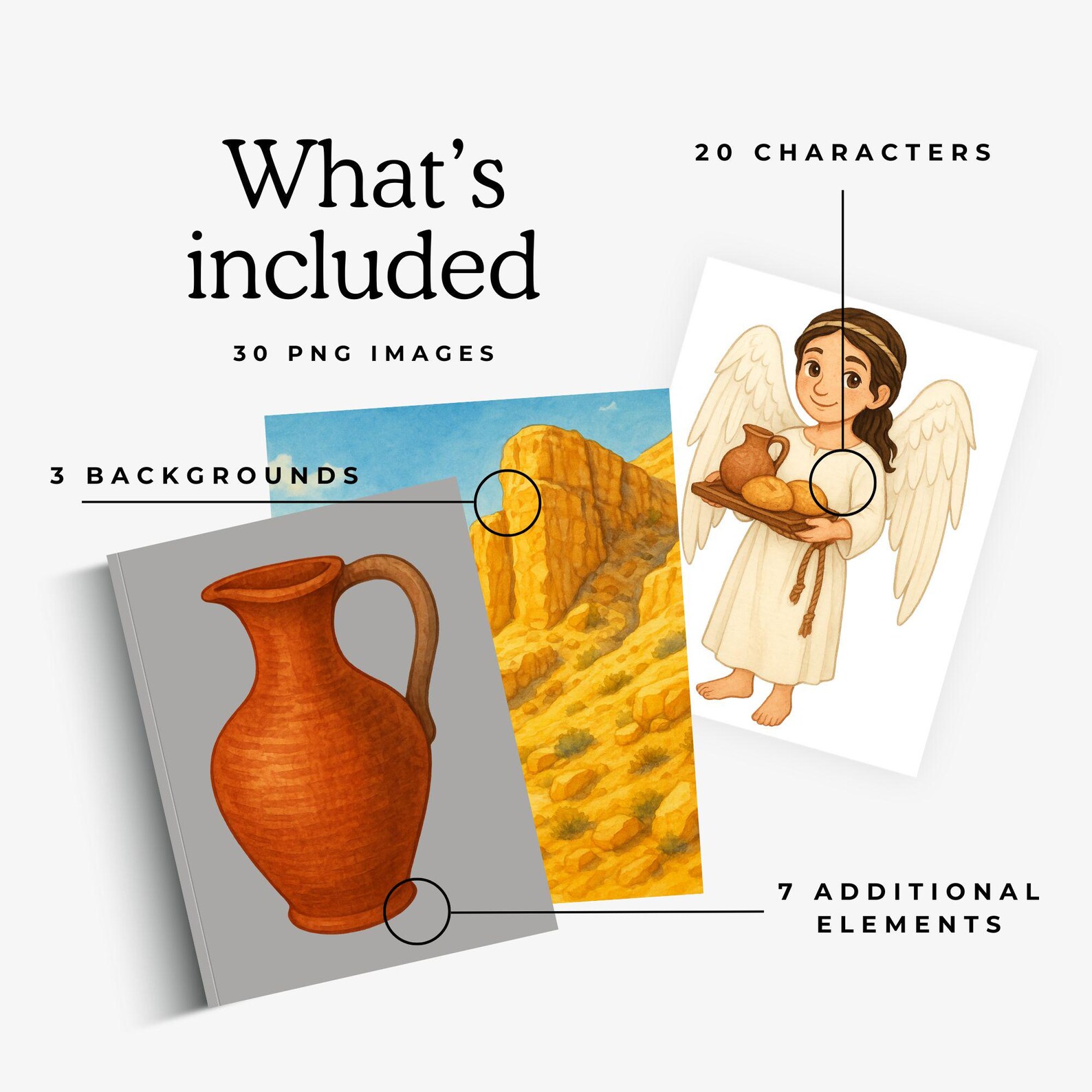 The Temptation of Jesus Bible Story Clipart Bundle, Watercolor ...